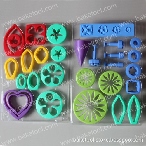 Plastic Flower Shape Paste Cake Press Mold Set Cookie Sugar Fondant